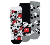 Disney Mickey Mouse Socks for Men - Trainers Men's Stockings Grey/Black/White (Pack of 3)
