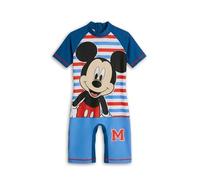 Disney Mickey Mouse Surf Swimsuit for Boys | Children’s Short Sleeve Blue & Striped Swimming Costume Gift 2-3 Years