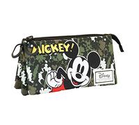 Disney Mickey Mouse Surprise-FAN Triple Pencil Case, Military Green, 23 x 11 cm
