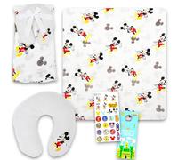 Mickey Mouse Travel Blanket - Mickey Mouse Travel Pillow Bundle Includes Mickey Mouse Travel Blanket, Mickey Mouse Travel Pillow, Stickers, More | Mickey Mouse Travel Set