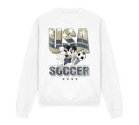 Disney Mickey Mouse Usa Soccer Unisex Sweatshirt, White, XX-Large