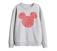 Disney Mickey Mouse Valentine'S Day Heart Ears Silhouette Kids Sweatshirt, Athletic Heather, 9-11
