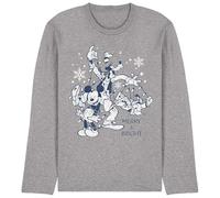 Disney Mickey Mouse Vintage Merry, Bright and Tied Up in Lights Unisex Long Sleeve T Shirt, Athletic Heather, Medium
