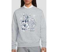 Disney Mickey Mouse Vintage Merry, Bright And Tied Up In Lights Sweatshirt In Light Grey Light Grey