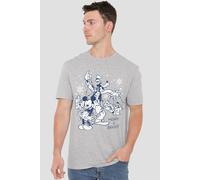 Disney Mickey Mouse Vintage Merry, Bright & Tied Up In Lights T-Shirt in Light Grey | Size: XL Disney Light Grey XL