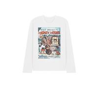 Disney Mickey Mouse Vintage Poster Christmas Good Deed Long Sleeve Tee, White | Size: Large Disney White L