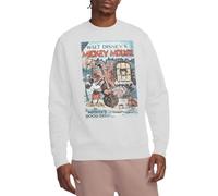 Disney Mickey Mouse Vintage Poster Christmas Good Deed Unisex Sweatshirt, White, Small