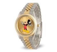 Disney Mickey Mouse Watch for Men - Classic Mens Mickey Mouse Watch - Stylish Watches for Men - Officially Licensed Watches - Multicolor Stainless Steel Strap, Gold Dial - Vintage-Inspired