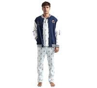 Disney Mickey New York Men's Warm Long Sleeve Jacket, blue, M