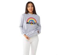 Disney Mickey Rainbow Crew Sweatshirt In Grey Grey S