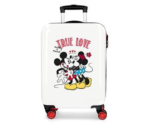 Disney Mickey True Love White Cabin Suitcase 38 x 55 x 20 cm Rigid ABS Combination Lock 34 Litre 2.6 kg 4 Double Wheels Hand Luggage
