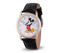 Disney Mickey Watch - Watch for Women - Mickey Mouse Watches for Women Toys - 90s Mouse - Vintage - Articulating Hands - Gold Case - Brown Leather Strap, Gold, Brown, Mickey Cardiff Watches 1 - Two