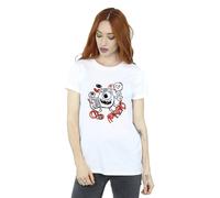 Disney Women's Mike Graffiti Cotton Boyfriend T-Shirt in White | Size: 5XL Disney White 5XL