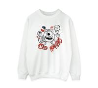 Disney Women's Mike Graffiti Sweatshirt in White | Size: 5XL Disney White 5XL