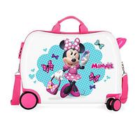 Disney Minnie Good Mood Multicoloured Kids Rolling Suitcase Rigid ABS Combination Lock ,White,34 Litre 2.1 kg 4 Wheels Hand Luggage 50 x 38 x 20 cm