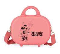 Disney Minnie Happiness Adaptable Toiletry Bag with Pink Shoulder Strap 29x21x15 cms Rigid ABS 9.14L 2.52 kgs