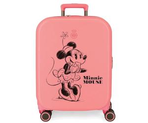 Disney Minnie Happiness Pink Cabin Suitcase 40x55x20 cm Rigid ABS Integrated TSA Closure 37L 3.22 kgs 4 Double Wheels Hand Luggage