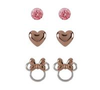 Disney Minnie Heart Two Tone Plated 3 Piece Earring Set