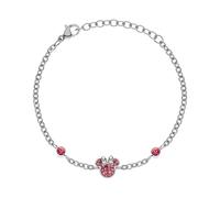 Disney Minnie Mädchen-Armband, Edelstahl, Zirconia Kristall, Länge 13+5cm, Schmuck