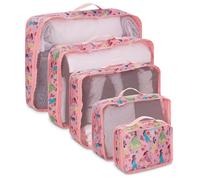 Disney Minnie Mickey Stitch Packing Cubes - Winnie the Pooh, Princess Cinderella, Cars, Toy Story 5 Piece Packing Cubes Compression - Travel Essential - Luggage Suitcase Organizer Set, Pink