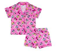 Disney Minnie Mouse, 100% Cotton Short Sleeved Pyjama Set, Pink, 12-18 Months: 86cm