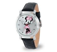 Disney Minnie Mouse Adult Vintage Articulating Hands Analog Quartz Watch, Silver, Quartz Movement