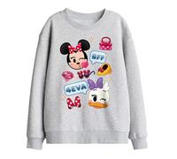 Disney Minnie Mouse & Daisy Emoji Kids Sweatshirt, Athletic Heather in Light Grey | Size: 12-13 Years Disney Light Grey 12-13 Years