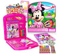 Disney Minnie Mouse Art Set for Girls - Bundle with Minnie Mouse Art Pad Coloring Utensils Brushes Stickers and More (Arts and Crafts Supplies for