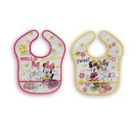 Disney Minnie Mouse baby bib 2 polythene bibs 3768