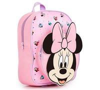 Disney Minnie Mouse Backpack Girls Rucksack for Toddlers Nursery Preschool Lightweight Daypack Travel Days Out Sleepovers (Pink Minnie 3D)