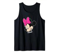 Disney Minnie Mouse Big Face Smile Pink Bow Tank Top