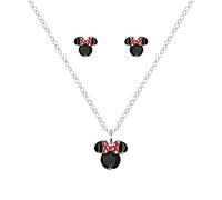 Disney Minnie Mouse Black and Red Necklace & Earring Set SH00875RL-16.NL