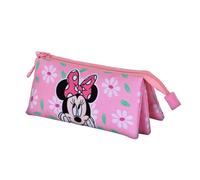 KARACTERMANIA Disney Minnie Mouse Blooming-Triple Pencil Case, Pink, 23 x 11 cm