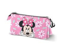 Disney Minnie Mouse Blooming-Triple Pencil Case, Pink, 23 x 11 cm