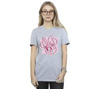 Disney Minnie Mouse Bold Style Cotton Boyfriend T-Shirt In Grey Grey S
