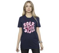 Disney Minnie Mouse Bold Style Cotton Boyfriend T-Shirt In Navy Navy L