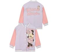 Disney Minnie Mouse Bomber Jacket, Minnie Varsity Jacket For Girls, Cotton Girls Jackets, Purple 7-8 Years