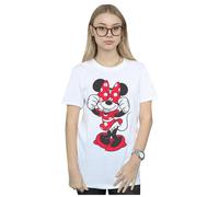 Disney Minnie Mouse Bow Eyes Cotton Boyfriend T-Shirt In White White