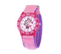 Disney Minnie Mouse Children's Analogue Quartz Watch with Nylon Strap, Pink, Pink, Strap, Pink, strip
