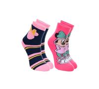 Disney Minnie Mouse Children's Girls ABS Socks Stopper Socks 2 Pairs Set Non-Slip Double Pack, Minnie Mouse Set 1, 31/34 EU