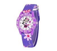 Disney Minnie Mouse Children's Quartz Analog Watch with Nylon Strap, Purple, Purple, Strap, purple, strip