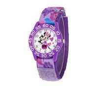 Disney Minnie Mouse Children's Quartz Analogue Watch with Nylon Strap Purple Band Dark Purple Band, dark purple, Ribbon