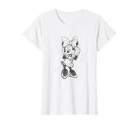 Disney Minnie Mouse Classic Full Body Black & White Sketch T-Shirt, Women, White, XX-Large
