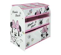 Minnie Mouse Classic Wooden Toy Organiser with 6 Storage Bins, White