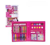 Disney Minnie Mouse Colouring Art Set with Case for Kids - Colouring Stationery Kit with Paintbrush, Watercolours, Pencil Colours, Markers, Stickers & More - Best Gift to Boost Creativity, Ages 3+