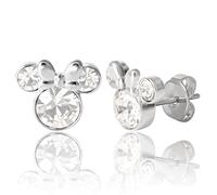 Disney Minnie Mouse Crystal Birthstone Stud Earrings, Silver Plated, Gold Plated