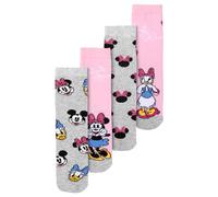 Disney Minnie Mouse & Daisy Duck Socks for Girls - Children's Socks Sneaker Socks Pink/Grey (Pack of 4)