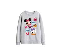 Disney Minnie Mouse & Daisy Emoji Kids Sweatshirt, Athletic Heather in Light Grey | Size: 12-13 Years Disney Light Grey 12-13 Years