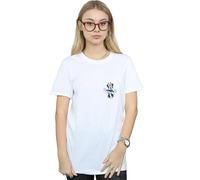 Disney Minnie Mouse Dancing Chest Cotton Boyfriend T-Shirt In White White