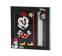 Disney Minnie Mouse Face-Gift Box with Diary and Fashion Ballpoint Pen, Pink, 22.9 x 23.7 cm